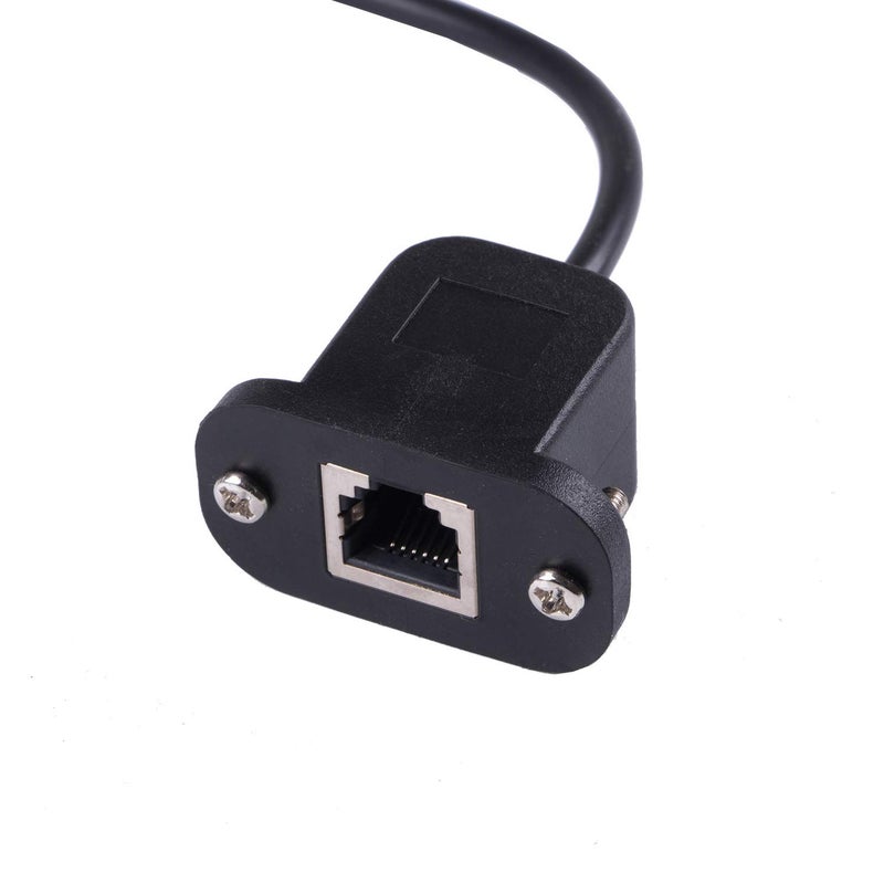 Suamdoen RJ11 6P4C Female to DP 4P Male Telephone Panel Mount LAN Network Ethernet Extension Cable 15cm - Image 3
